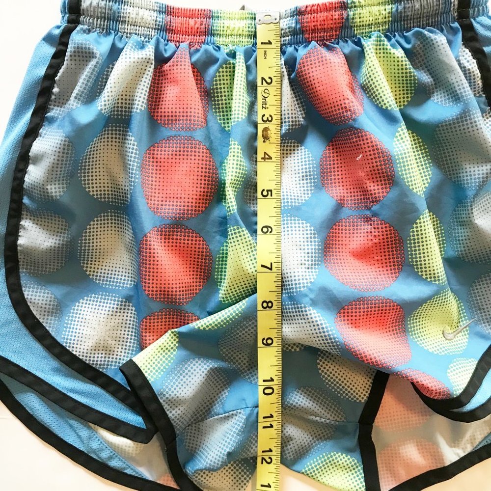 NIKE Tempo Dri-Fit Blue Polka Dot Running Shorts Athletic Womens Small - Picture 9 of 10